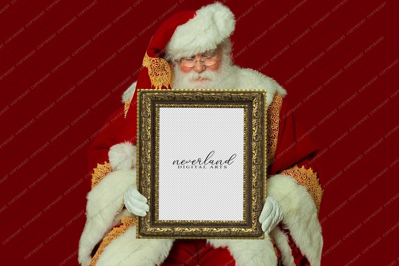Santa Photo Frame Overlay / PNG Transparent Christmas Etsy