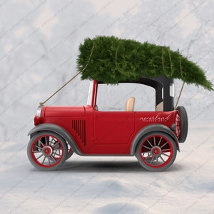 Christmas Vintage Car Background for Photography Composites  /  Backdrop for Photographers / Holiday Digital Compositions / Photoshop