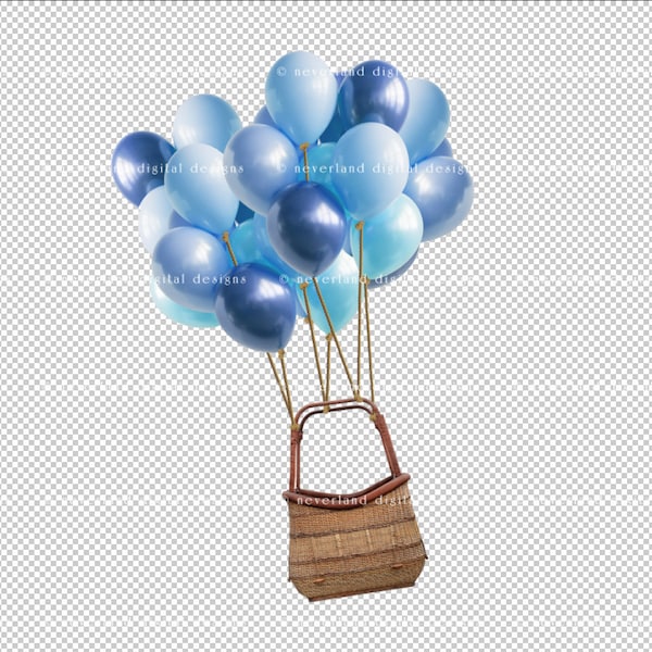 Hot Air Balloon Background Backdrop / Transparent Files / 4 pack / Digital Photography / Digital Background / Magical Backdrop