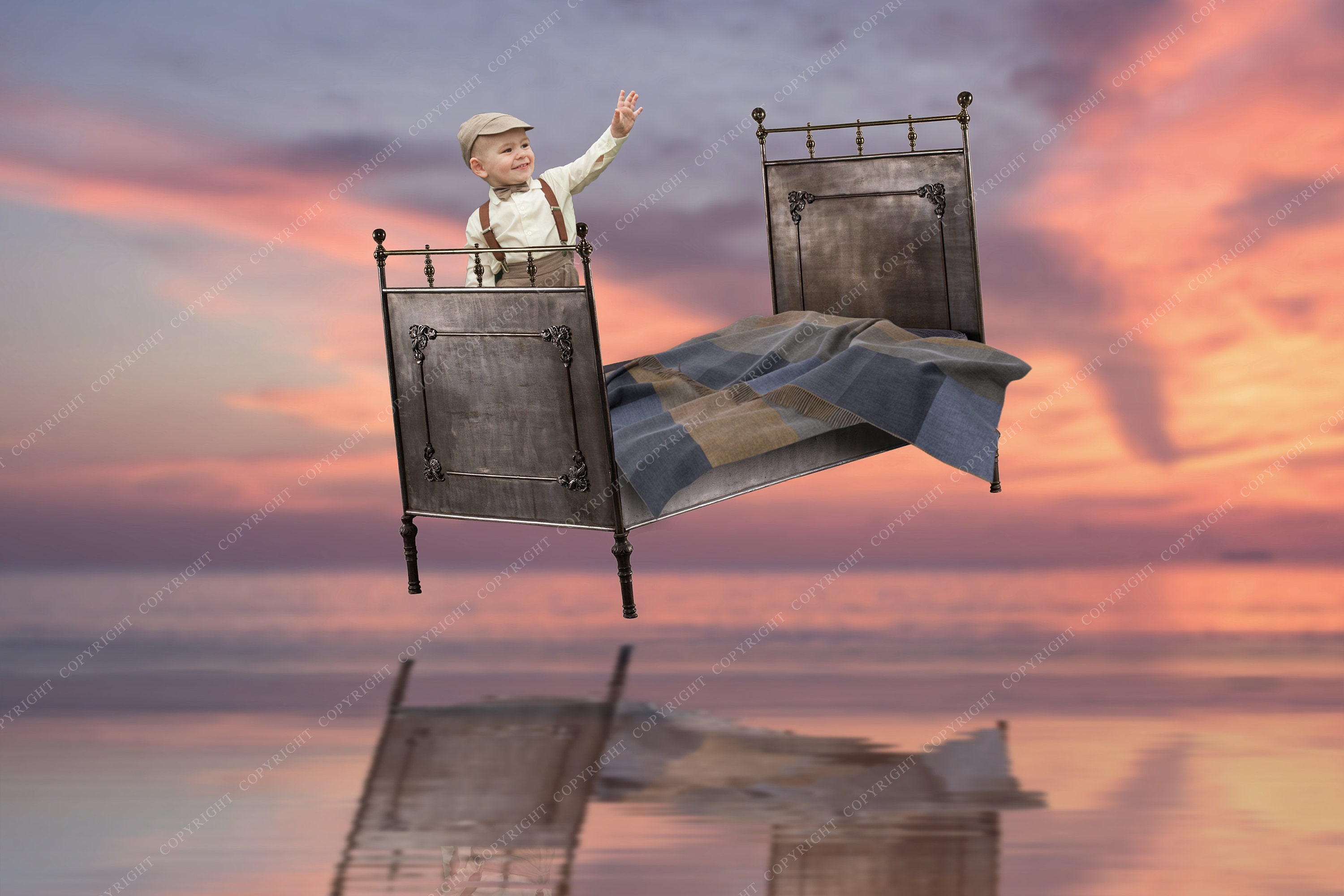 Flying Bed Backdrop Background for Photographers / Fairytale Etsy