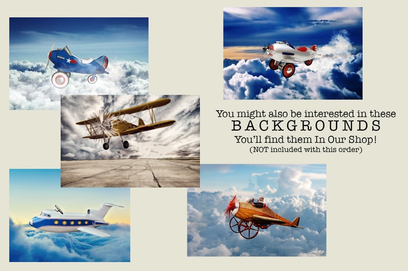 Airplane Backdrop Background High Resolution Digital Background for Photographers Magical Background Fairytale