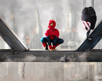 Super Hero Digital Background for Photography Compositions / Backdrop for Photoshop / Super Hero / Burning City