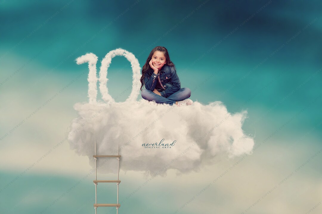 10th Birthday Cloud Background for Photography Compositions / Digital ...