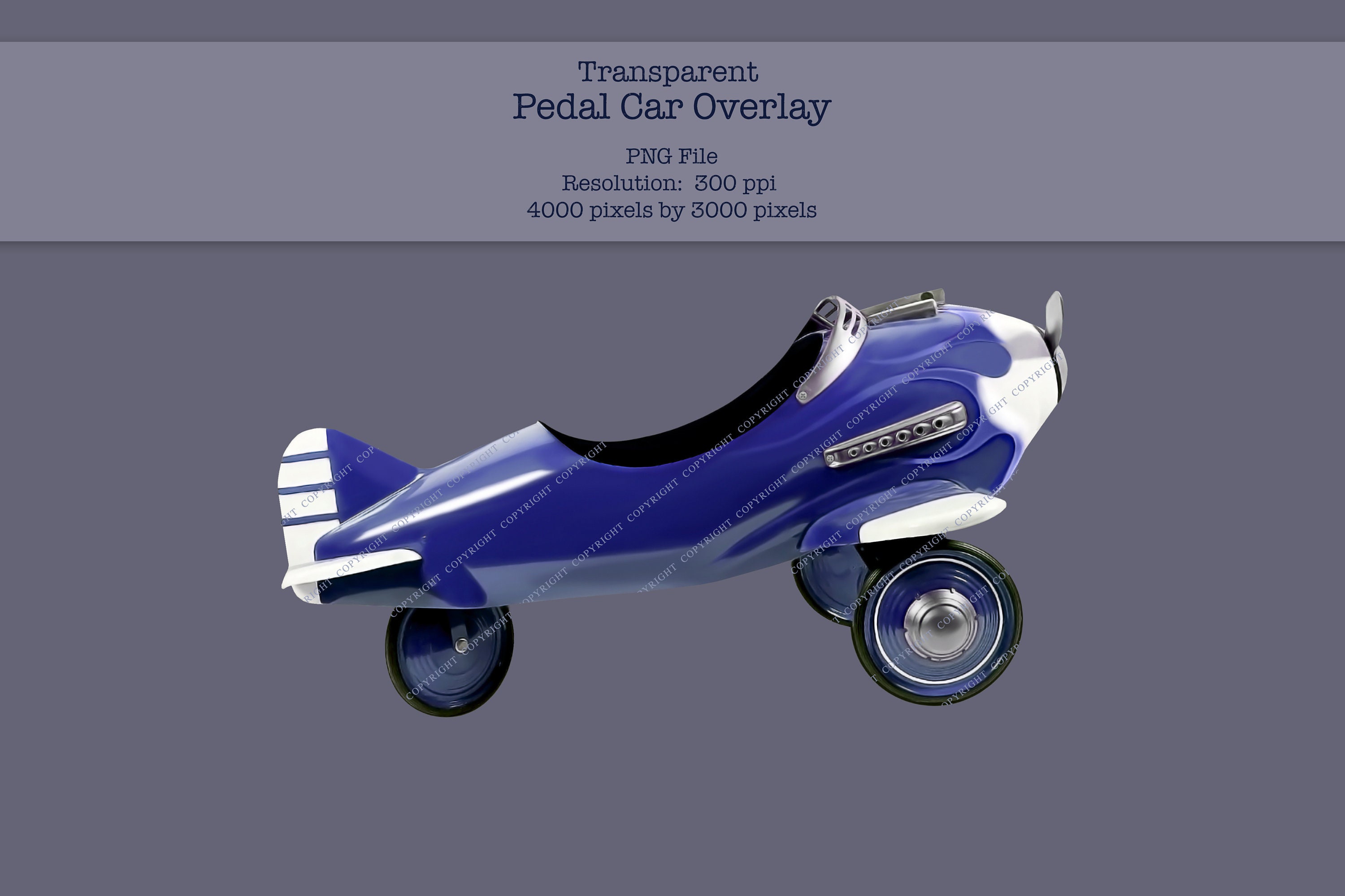 Airplane Overlay Blue Baron High Resolution Pedal Car
