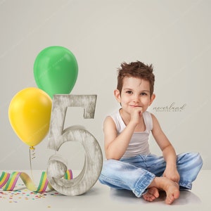 5th Birthday Background For Photography Compositions / Digital Backdrop /  Add your own subject composite / Birthday Party / Balloon /