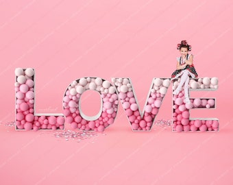 Love Balloons Valentine Digital Background For Photography Compositions And Photoshop / Add You Own Subject / Composite Backdrop