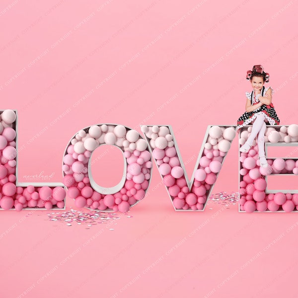 Love Balloons Valentine Digital Background For Photography Compositions And Photoshop / Add You Own Subject / Composite Backdrop