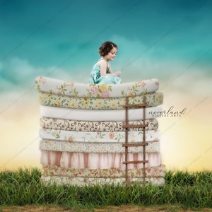 LAYERED PSD Princess Background for Photographers / Composite / Children&#39;s Photography / Backgrounds & Overlays / Princess and the Pea
