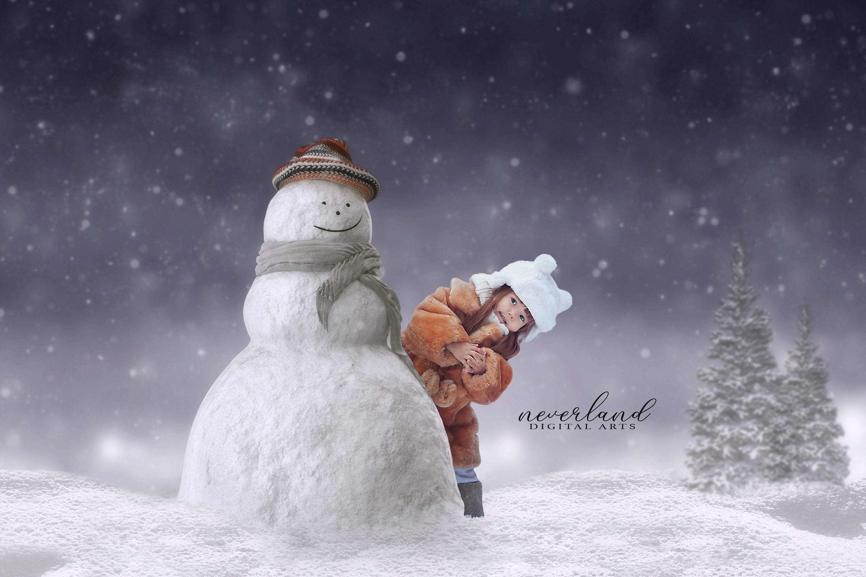 uc-75　雪だるまの写真＆ホワイトフレーム uc-75 雪だるまの写真＆ホワイトフレーム