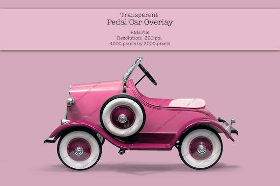 Vintage pink sales pedal car