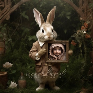 Brown Rabbit Frame 10 PACK Bunny Frame Bundle Backgrounds for Photography Compositions ...