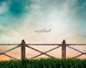 Digital Background / Farm Fence / Digital Backdrops for Photographers / Photoshop / Backgrounds and Overlays