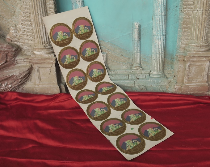 planche de 14 étiquettes ancienne à l'état neuf parfumerie Ramsès, décoration et thème de l'Égyptienne