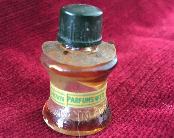 ancien flacon à parfum miniature antilope huile pour le bain, WEIL