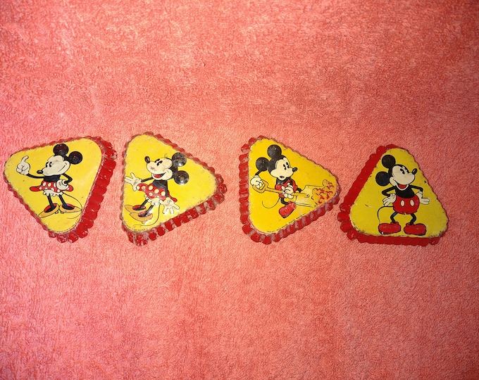 4 moules en tôle Mickey & Minnie avant guerre, Walt Disney Mickey Mousse S.A