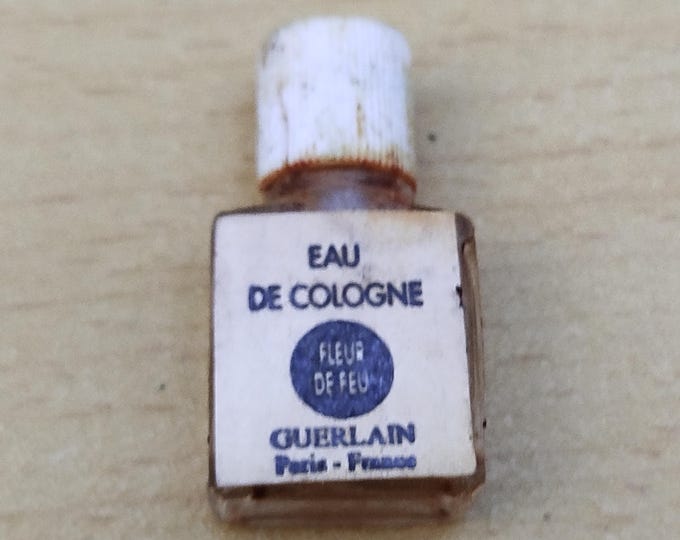 miniature ancienne échantillon Guerlain, eau de Cologne, fleur de feu, vrai ou faux ! vintage