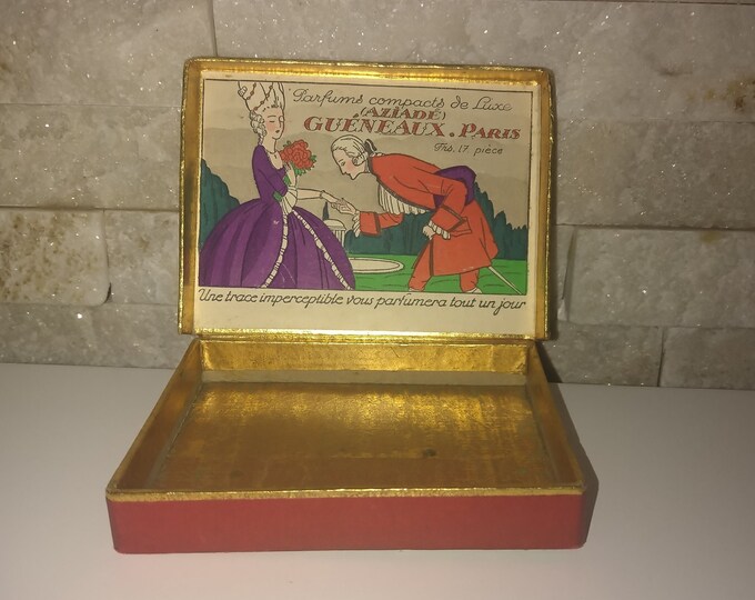 parfumerie ancienne, coffret ancien pour des compacts ( concreta ) Aziadé Guénaux Paris