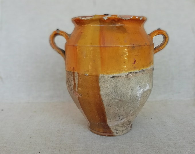 ancien pot à graisse, pot de fleurs, Sud-Ouest, art populaire Français