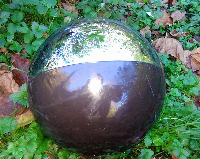 seau à glaçon vintage en forme de boule de bowling, design Lamotte édition Guillois, marron & argenté