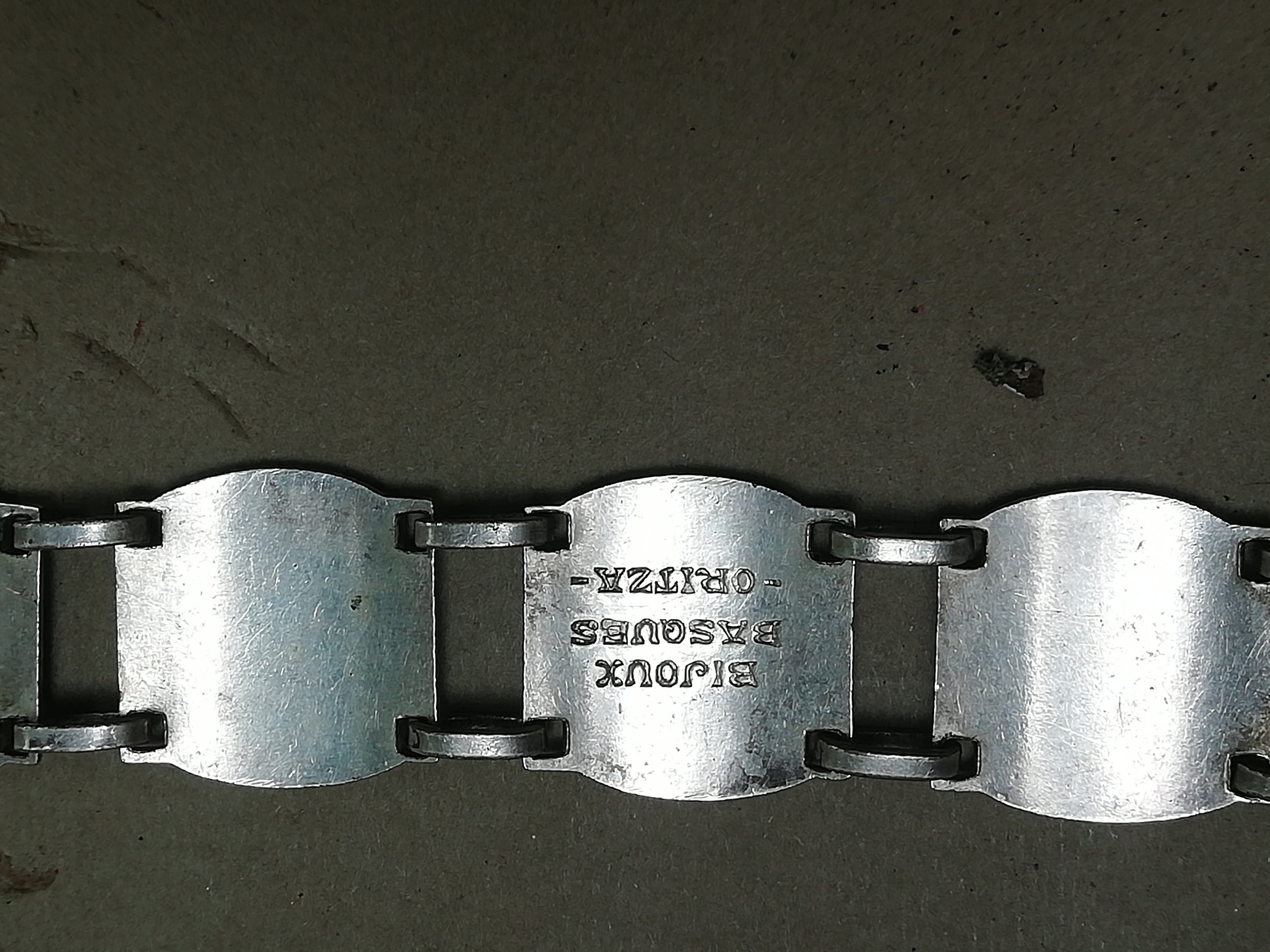 Bracelet vintage basque Oritza blasons provinces pays basque métal argenté - Montres & Bijoux