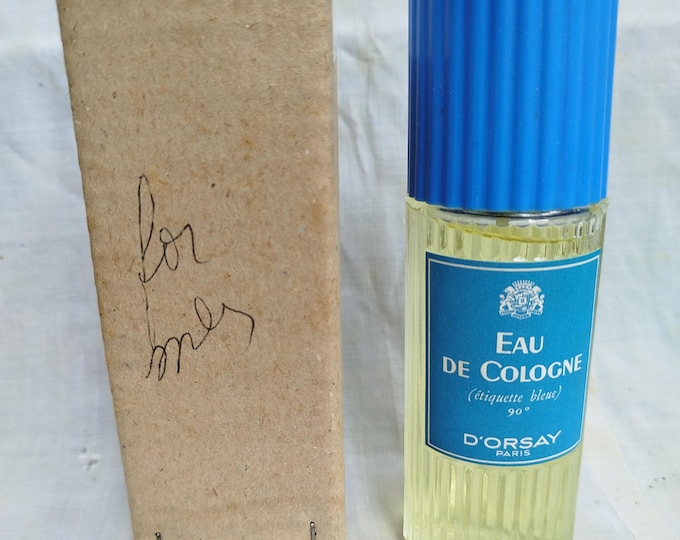 eau de Cologne d'Orsay, vaporisateur vintage avec sa fragrance ancienne étiquette bleue