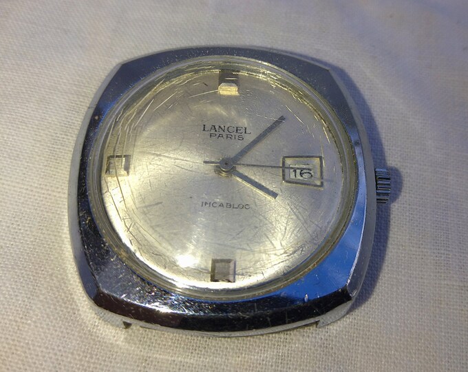 montre d'homme de la marque Lancel, vintage, mécanique à remonter