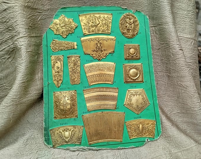 superbes plaques de laiton anciennes/ représentant, ornementations de mobiliers