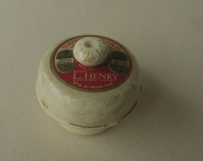 pot ancien en faïence Simplex France, terrine de foie gras, L.Henry, Strasbourg