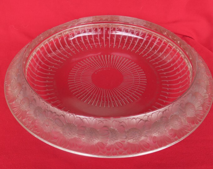 ancienne & grande coupe aux marguerites par René Lalique