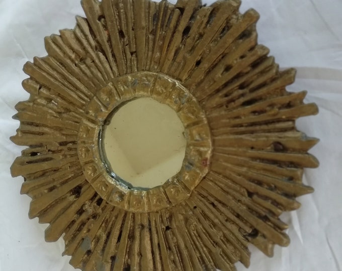 ancien petit miroir soleil en métal