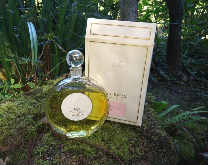 Superbe flacon à parfum ancien, eau de cœur joie de Nina Ricci by Lalique ( boite, scellé, parfum d'origine )