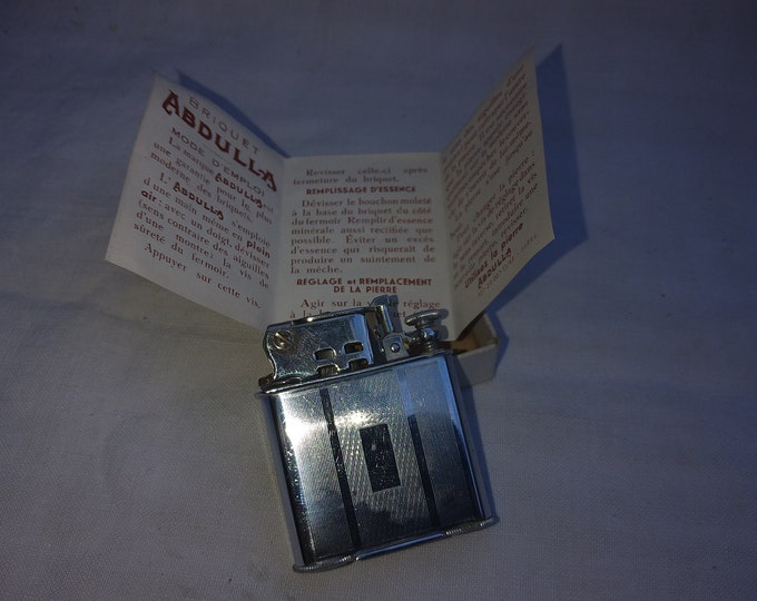 briquet ancien d'époque art-déco, Abdulla, le briquet de luxe made in France, breveté S.G.D.G.