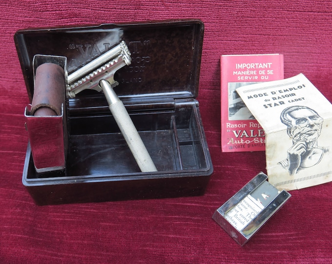 ancien rasoir de collection Valet, auto strop, Safety razor, made in England, coffret en bakélite,alte Rasierersammlung in seiner Bakelitbox