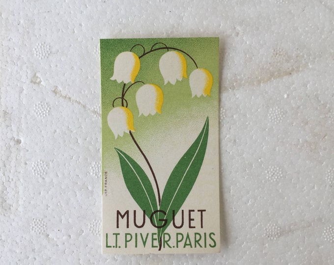 carte parfumée ancienne,parfumerie L.T.PIVER. parfum Muguet, état neuf.
