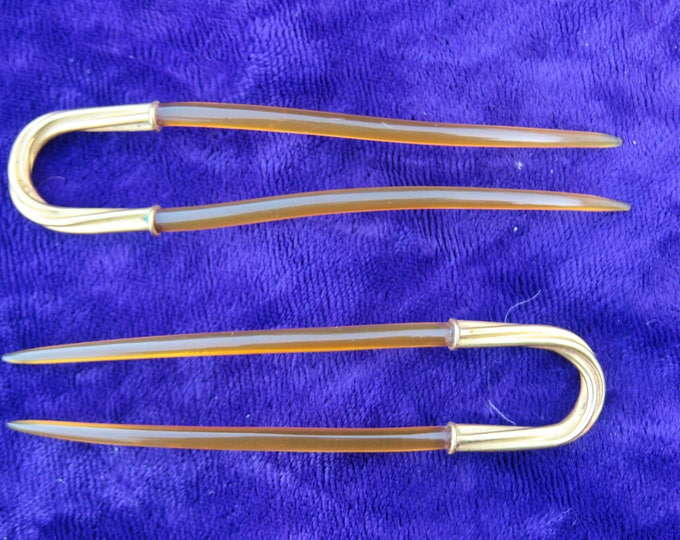 bijoux ancien accessoire de coiffure, épingles ancienne en or et ?