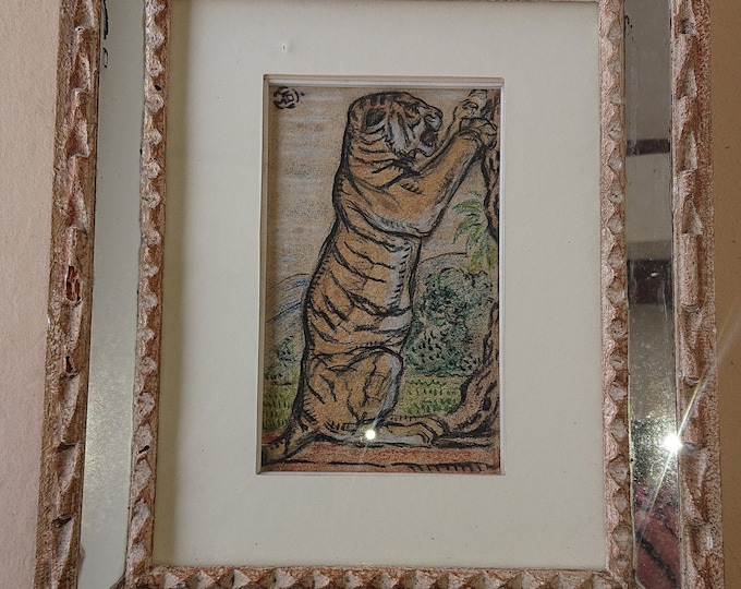 très joli dessin ancien réalisé par Pablo Tillac, Tigre