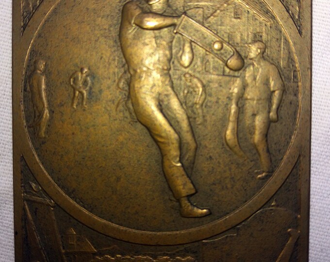 ancienne médaille du Pays Basque, joueur de chistera