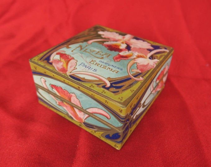 ancienne boite à poudre parfumerie Erizma,Nizea,Paris,d'époque art-nouveau