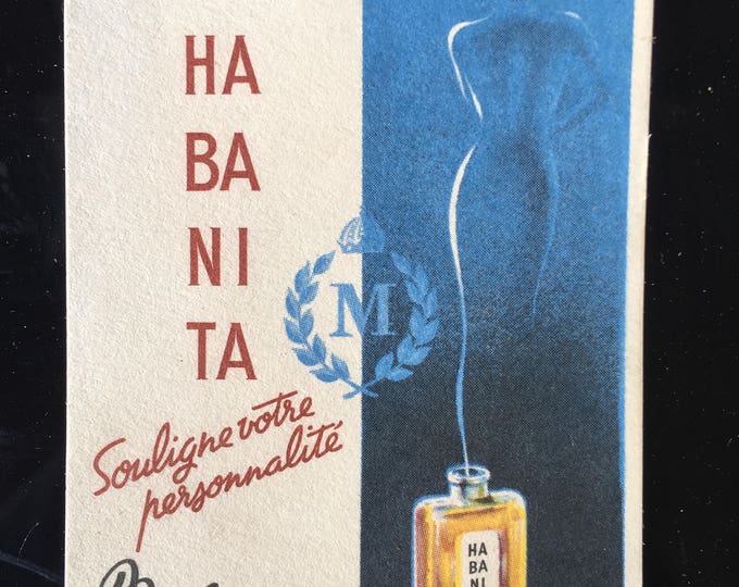 carte parfumée ancienne, Habanita de Molinard
