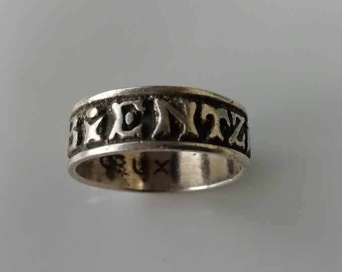 bijoux homme et femme, bague ancienne parlante du Pays Basque en argent, Gure bientza