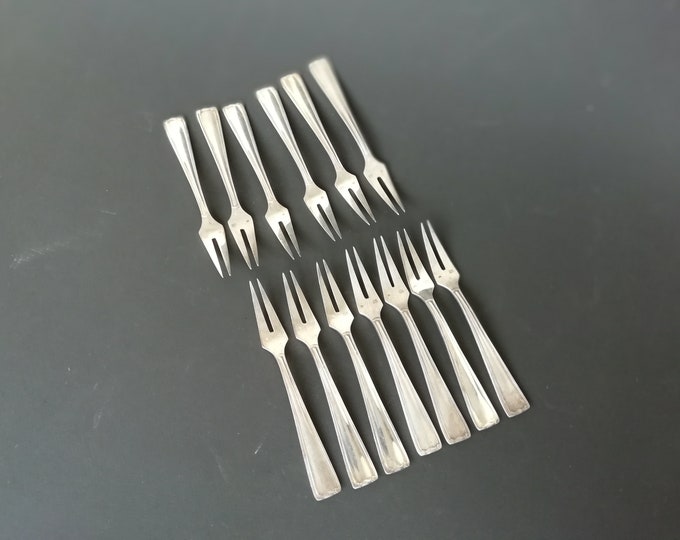 12 + 1 offerte petites fourchettes à escargot ancienne en métal argenté