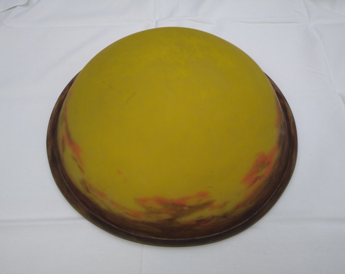 Verrerie de Degué, coupe ancienne en patte de verre coloré à monter sur un plafonnier