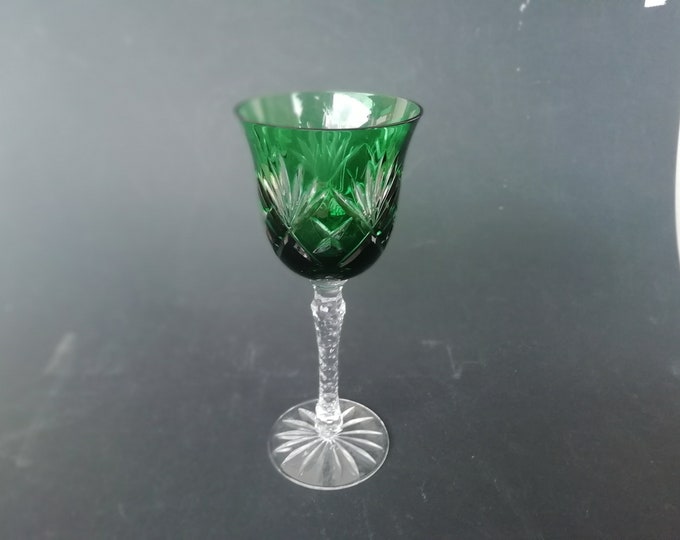 verre ancien en cristal double coloré dans le style de St Louis