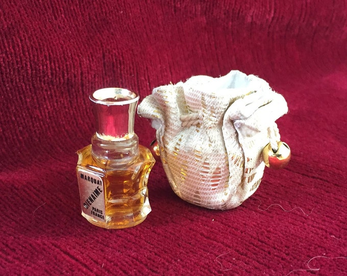 Miniature ancienne parfum Bienaimé de Marquay, charming miniature advertising perfume bottle, collection flacon à parfum publicitaire