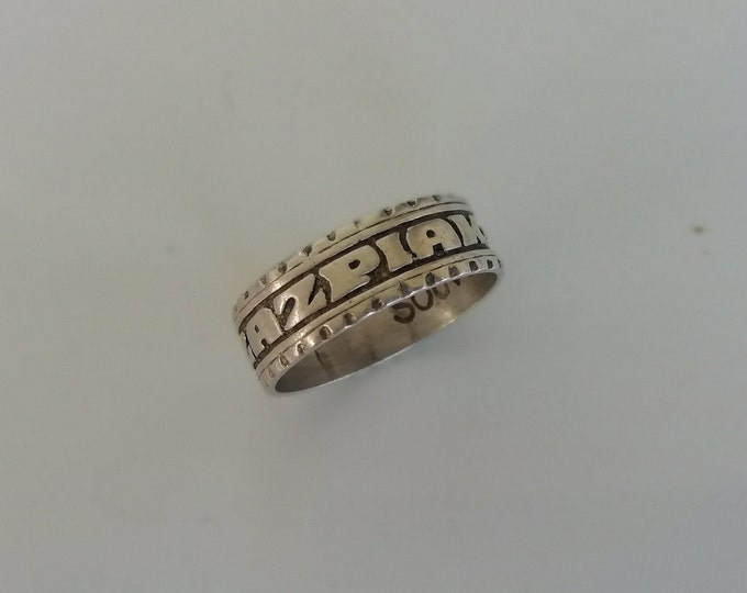 bijoux homme et femme, bague ancienne parlante du Pays Basque en argent, zazpiak -bat