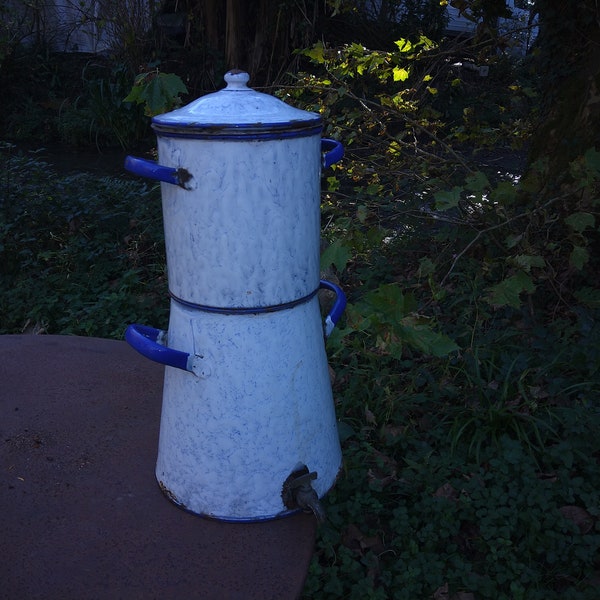 grande cafetière émaillée de collectivité début XX ème siècle, bar, restaurant