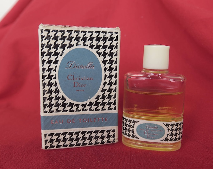 ancienne miniature publicitaire  flacon à parfum vintage Diorella,eau de toilette de Christian Dior