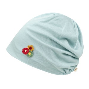 ililily Flower Chemo Hat Tencel Lyocell Chemo Beanie Ultra Soft Head Cover Sleep Hat image 3