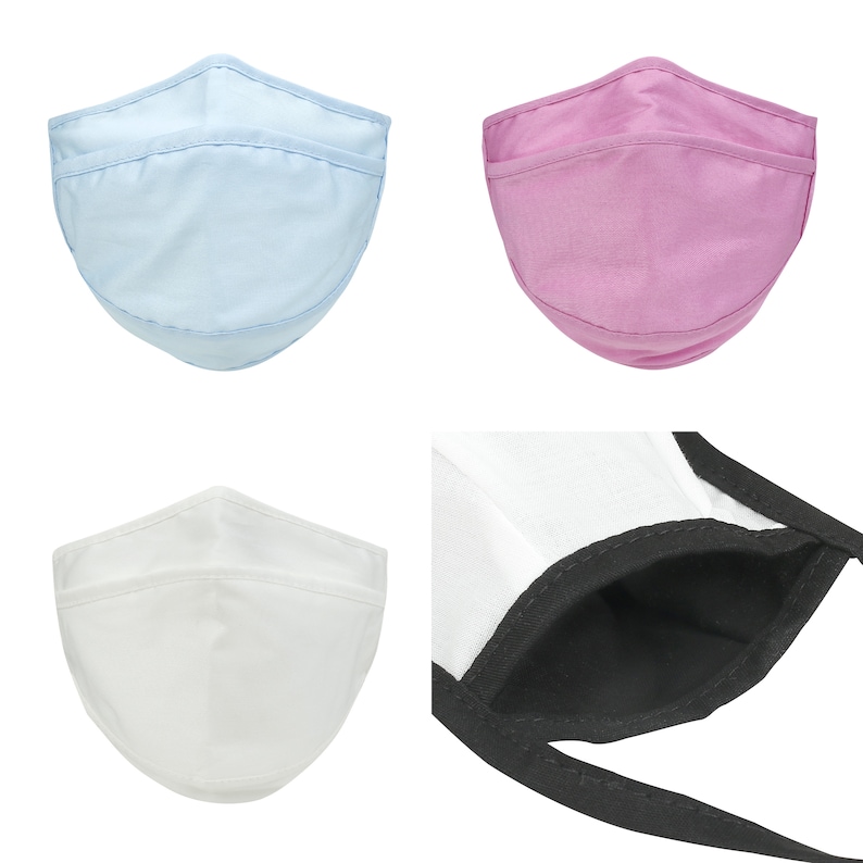 ililily Face Mask Cotton Double Layer Solid Color Face Mask Washable Fashion Mask afbeelding 7