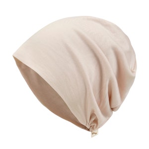 ililily Chemo Hat TENCEL™Lyocell Color Ultra Soft Stretchable Beanie Head Cover 11 Apricot Pink